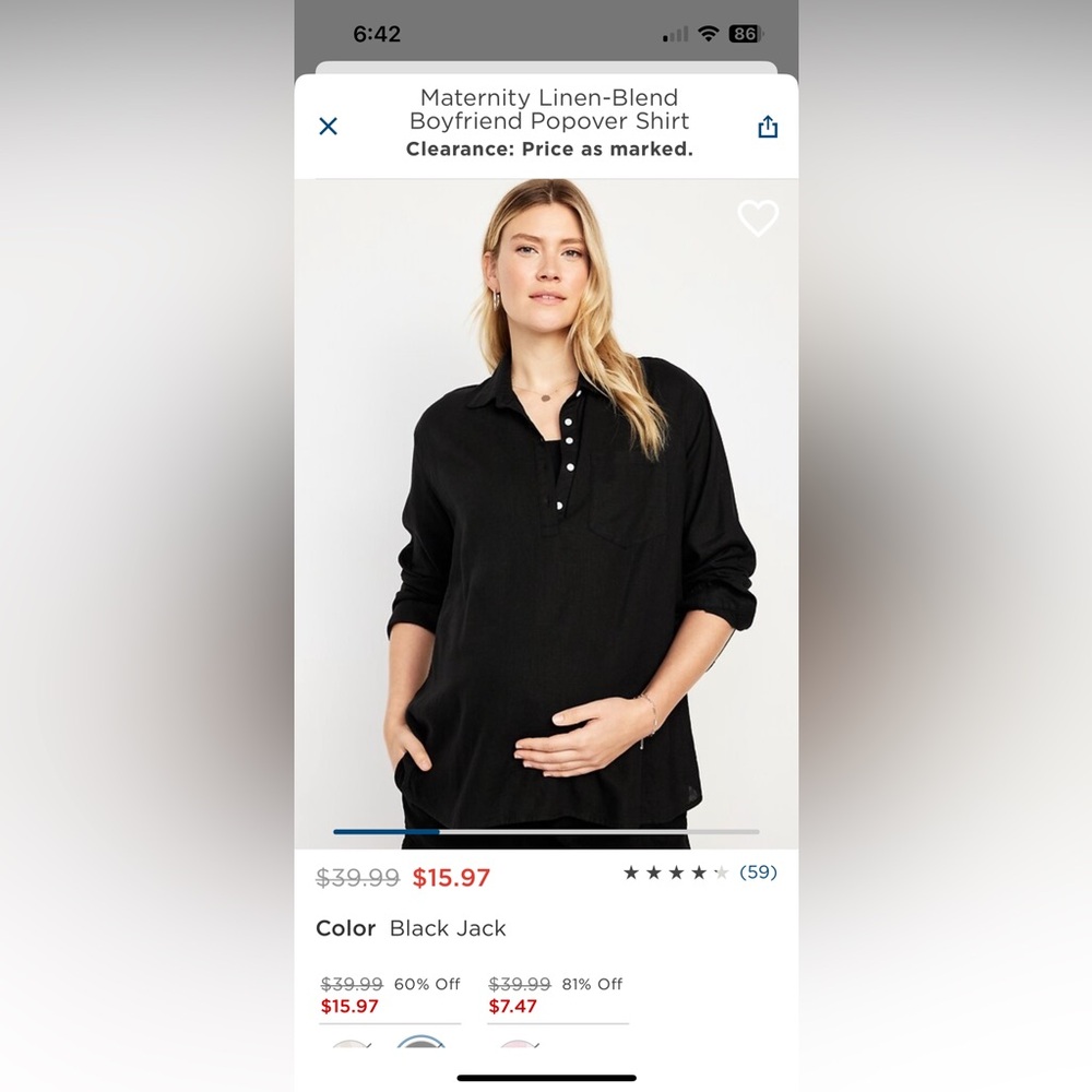 Maternity XL Linen Blouse
